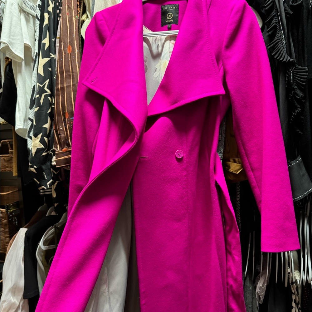 Ted Baker Fuchsia Wrap Coat - Size Ted Baker 2 (US 4/6)
